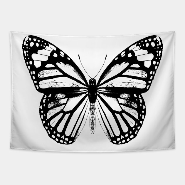 Monarch Butterfly | Black and White Tapestry by Eclectic At Heart