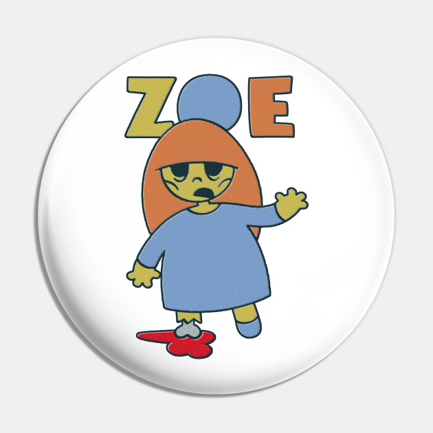 Zoe - the cute little zombie girl Pin by BrownWoodRobot