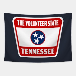 The Volunteer State Tennessee Retro Flag Badge (Red) Tapestry