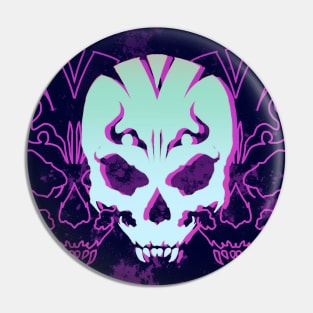 Purple Neon Skull Pin