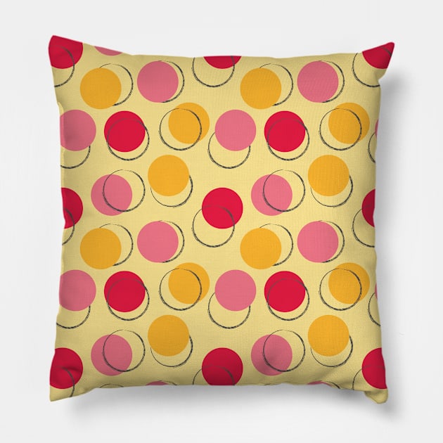 Colorful Circle Seamless Pattern 026#002 Pillow by jeeneecraftz