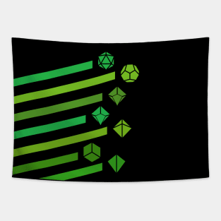 Green Polyhedral Dice Tabletop RPG Tapestry