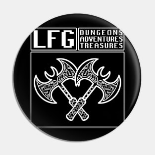 LFG Looking For Group Barbarian Class Dual Axes Dungeon Tabletop RPG TTRPG Pin