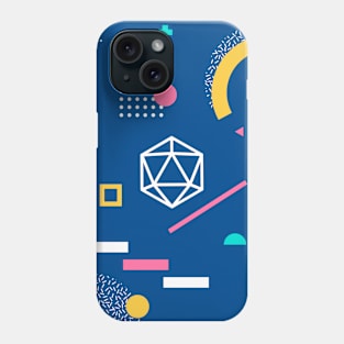 Polyhedral Dice Set Memphis Design Indigo Tabletop RPG Phone Case