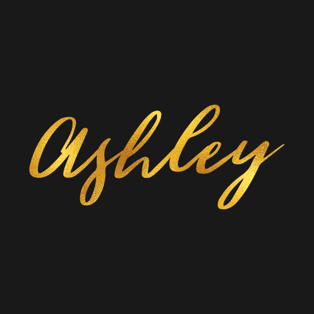 Ashley Name Hand Lettering in Faux Gold Letters by Pixel On Fire