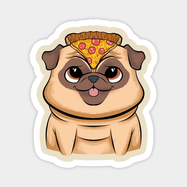 pug pizza funny dogs lovers pizza love Magnet by the house of parodies