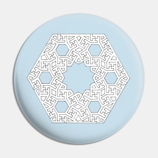 Hex grid and dodecahedron with 4-fold radial symmetry Pin