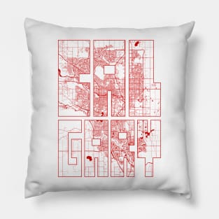 Calgary, Canada City Map Typography - Oriental Pillow