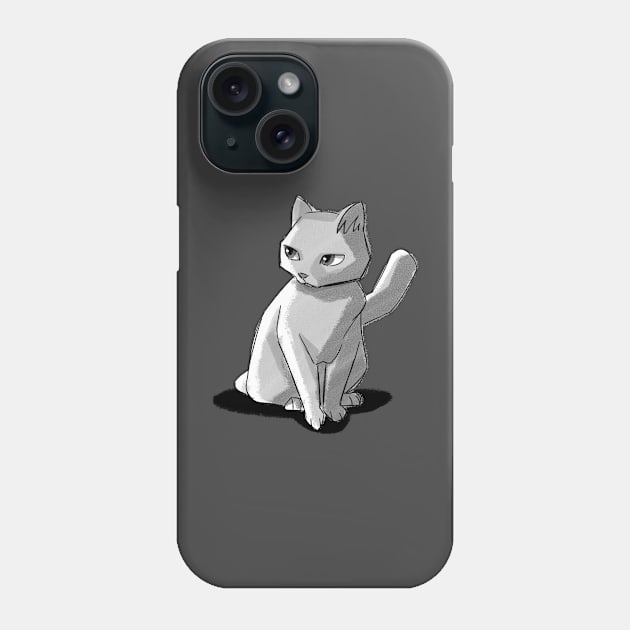 Graphite Cat Caricature Phone Case by PaperRain