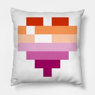 Pixel Heart - Lesbian Pride Pillow