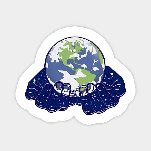 Earth Hands Magnet by Nerdpins