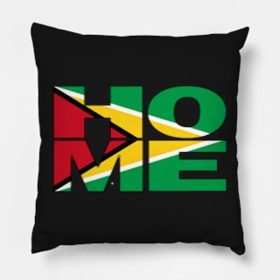 Guyana Flag Collection Spelling HOME - Guyanese - Soca Mode Pillow