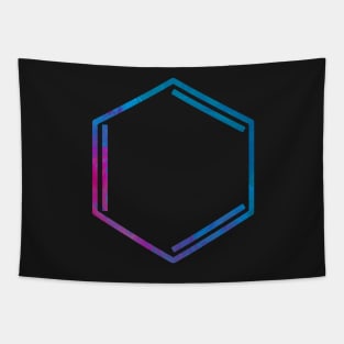 Hexagonal Benzene Ring Blue and Pink Tapestry