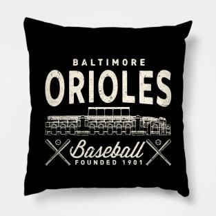 Baltimore Orioles Stadium by Buck Tee Originals Pillow