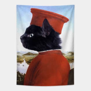 Portrait of a Black Cat as Federico da Montefeltro - Pet Gift Tapestry