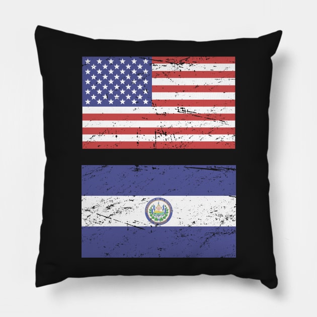 United States Flag & El Salvador Flag Pillow by MeatMan