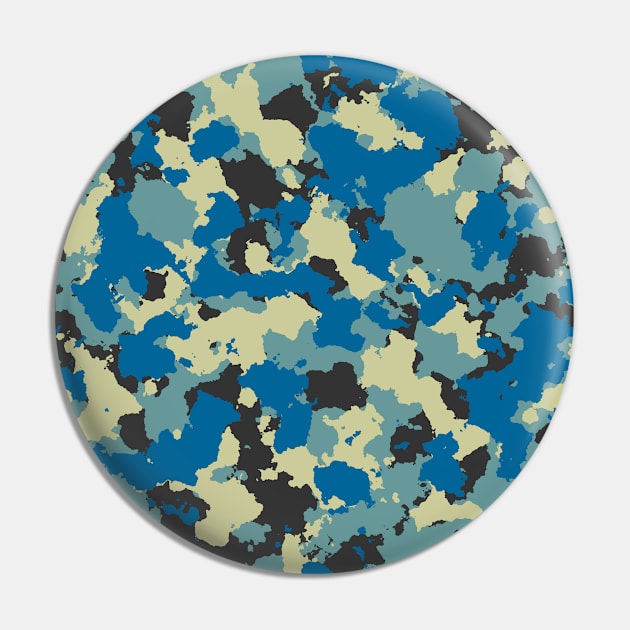 Camouflage Teal Turquoise Pin by Tshirtstory