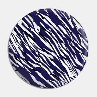 Zebra Print-Retro Modern- Abstract Pattern Square in Black ,White and Blue Pin