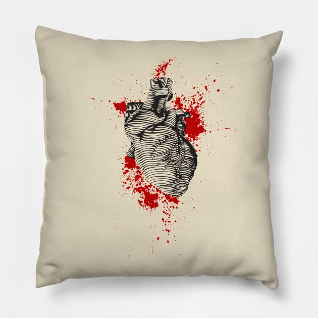 Bloody Heart Pillow by MorelandPrint