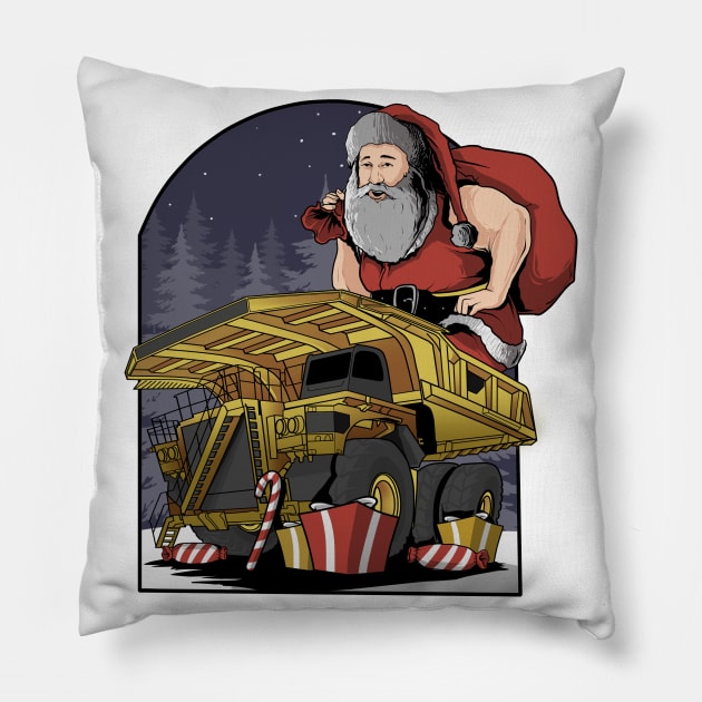 Dump Truck Santa Claus Pillow by damnoverload