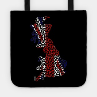 UK Great Britain Island Outline Maze & Labyrinth Tote