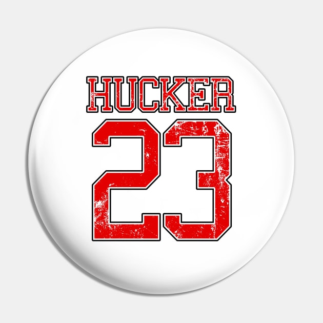 HUCKER Twenty Three Red Pin by Hucker Apparel