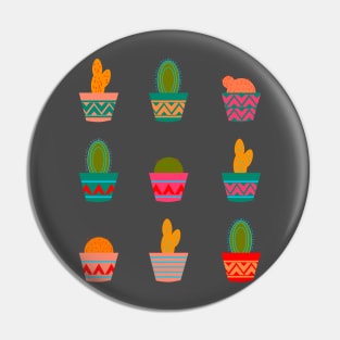 Neon potted cacti Pin