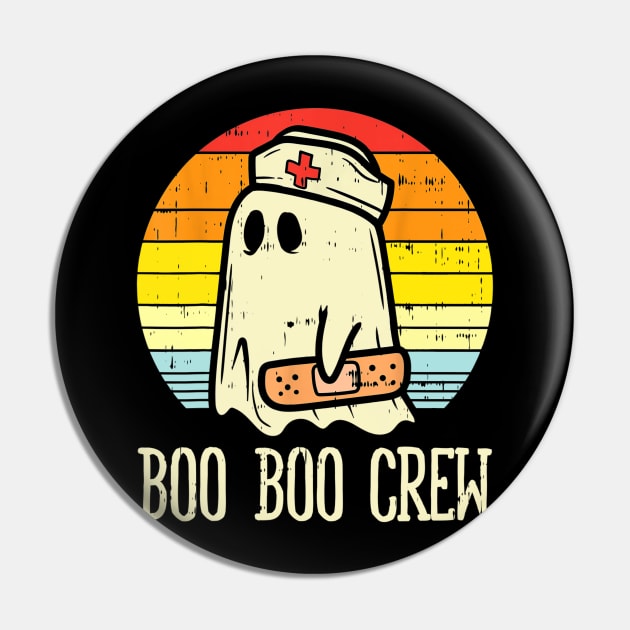 Boo Boo Crew Funny Nurse Halloween Ghost Costume Gift Pin by cobiepacior