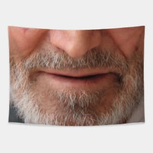 mask funny smile for man -  Funny Face Mask Tapestry