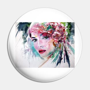 Beauty with flowers Pin