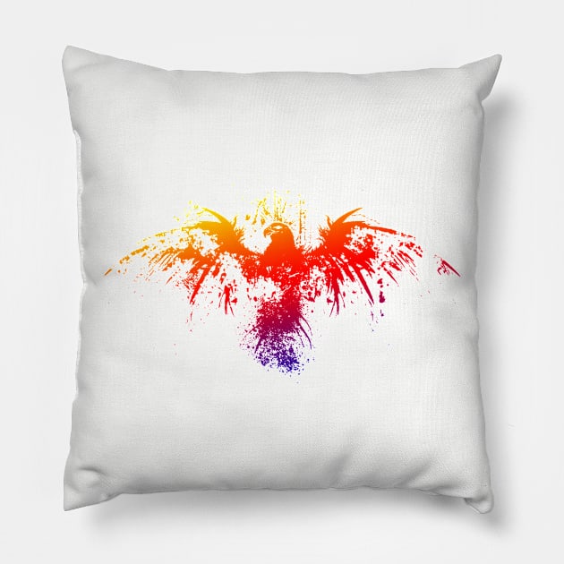 A Paint splash of eagle Pillow by Totallytees55