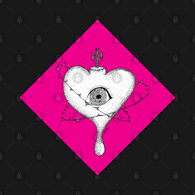 Sacred Heart on Pink Diamond by AlyStabz