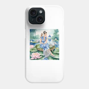 The Swan Lake, whimsical watercolor painting Phone Case