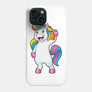 Unicorn as Hairdresser with Hairspray Phone Case