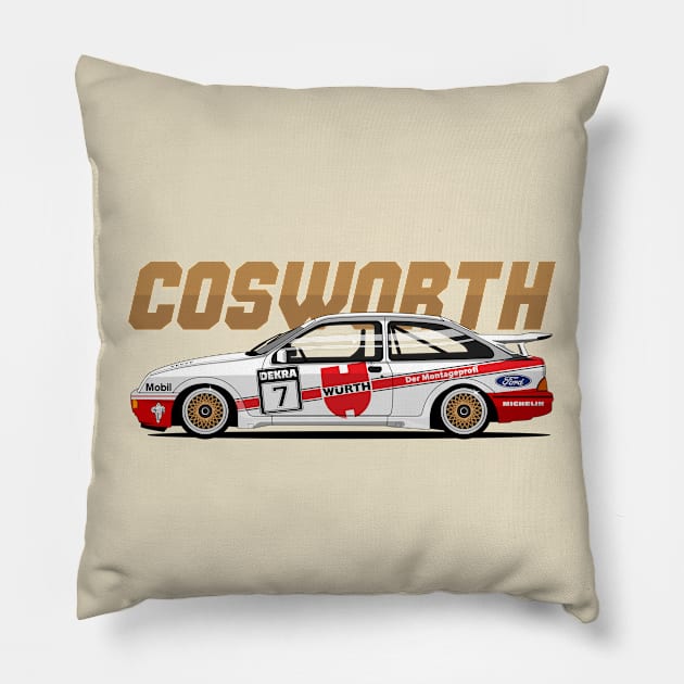 SIERRA RS COSWORTH TOURING CAR Pillow by shketdesign