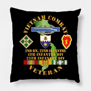 Vietnam Combat Infantry Veteran w 2nd Bn 22nd Inf - 4th and 25th ID Pillow