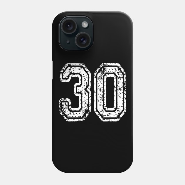 Number 30 Grungy in white Phone Case by Sterling