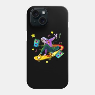 Music Skeleton Skateboarding Phone Case