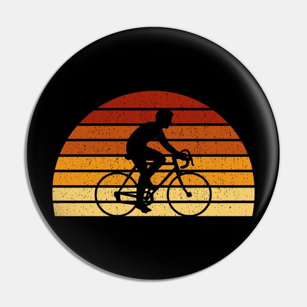 Vintage Sunset Cycling Gift For Racing Cyclists Pin by OceanRadar