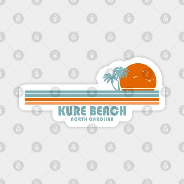 Kure Beach North Carolina Sun Palm Trees Magnet by esskay1000