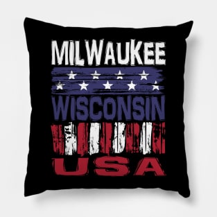 Milwaukee Wisconsin USA T-Shirt Pillow