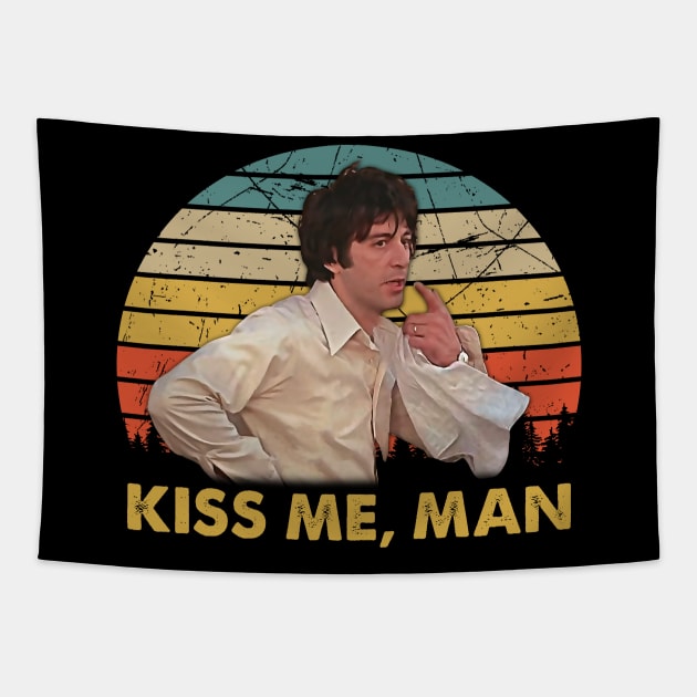 Vintage Kiss Me Man Tapestry by Crazy Cat Style