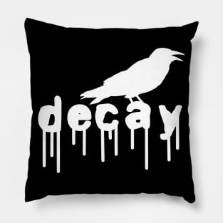 Raven sits on decay, Gothic fashion Pillow