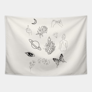 Boho minimalist stickers pack Tapestry