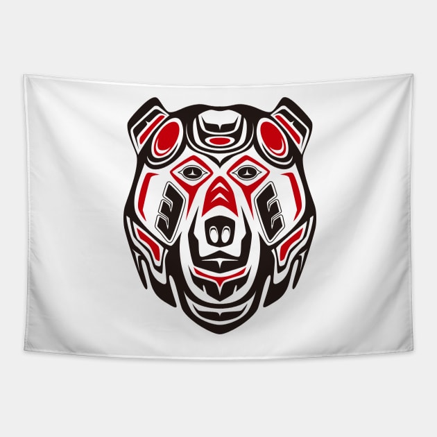 Haida style grizzly Tapestry by TurkeysDesign