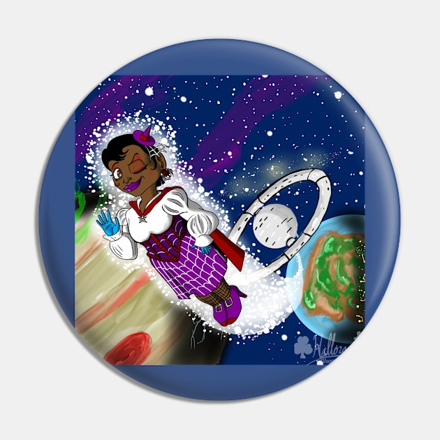 Marjorie the Magical Mystic of Spacetime Pin by Halloran Illustrations