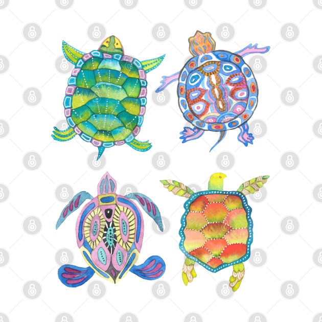 Sea turtles tropical theme by andreeadumez