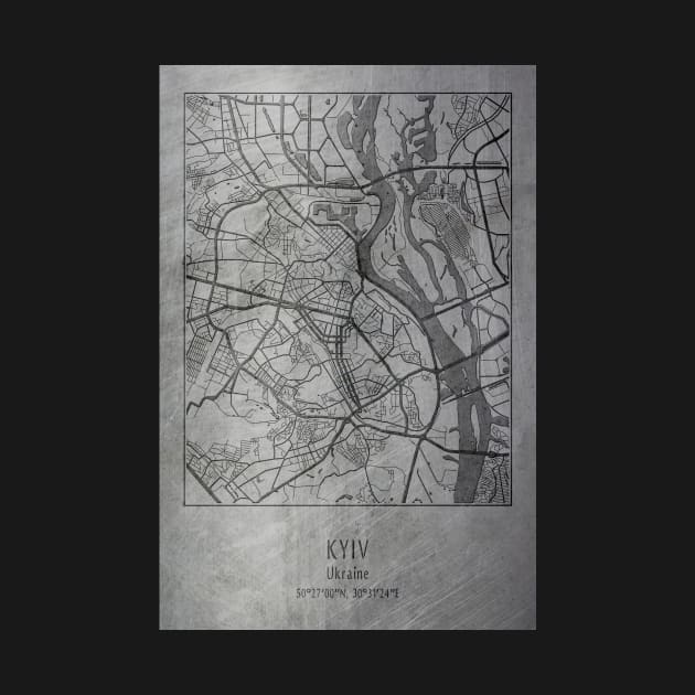 Kyiv, Ukraine, city street map by Creative at home