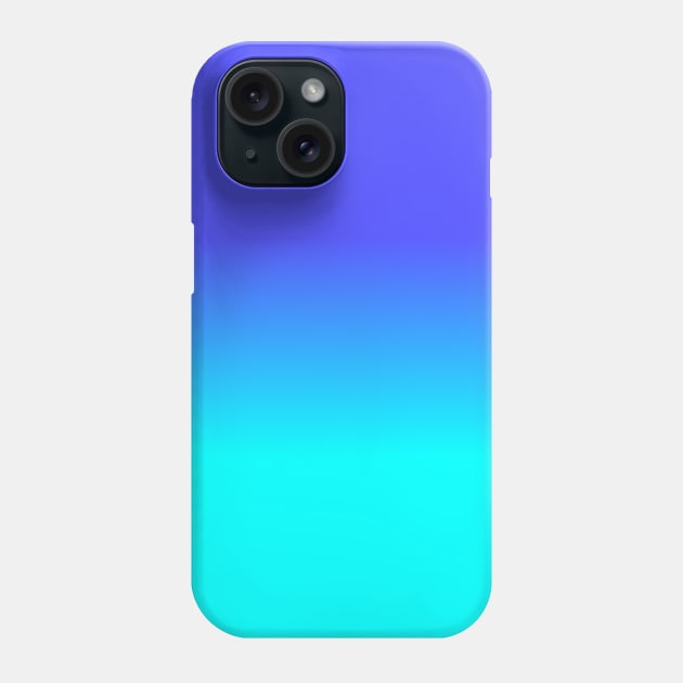 Neon Blue and Bright Neon Aqua Ombré Shade Color Fade Phone Case by podartist