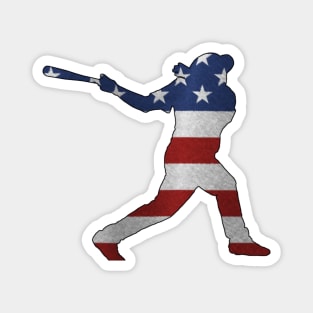 Baseball American Flag . Patriotic USA Sports Fans Magnet